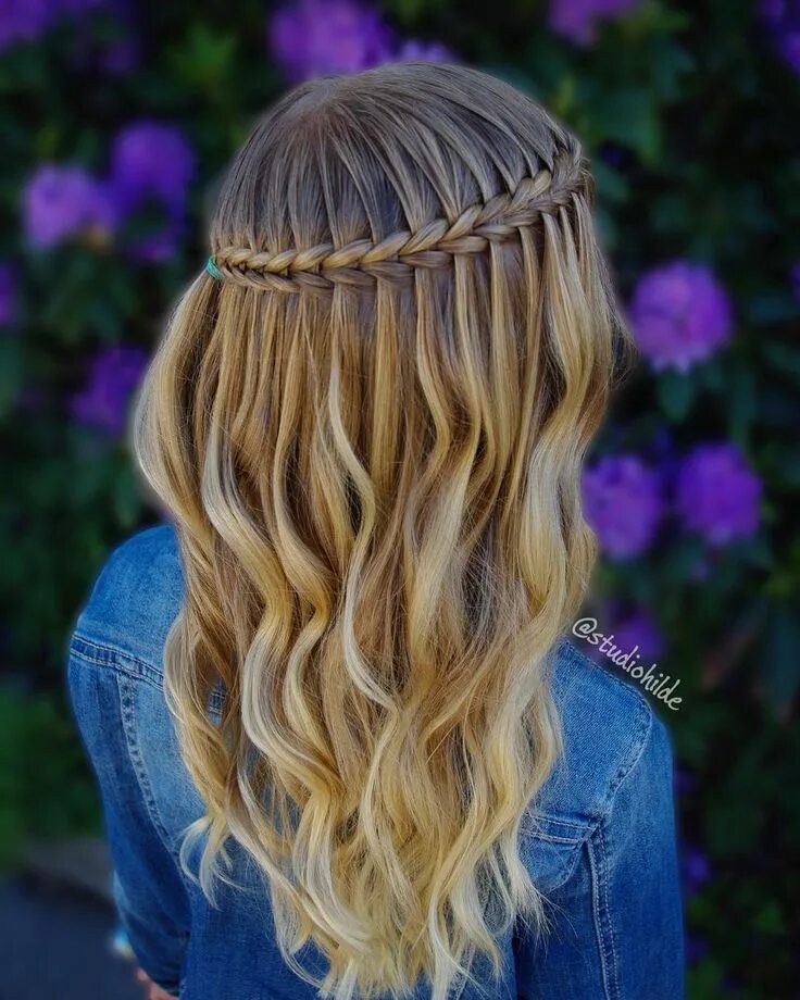 Прическа водопад фото Scissor waterfall braid and curls . . . #braid #braids #braided #braiding #braid