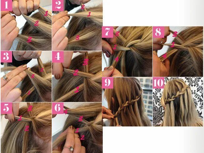 Прическа водопад на длинные волосы пошагово Best Hairstyles Ideas : Waterfall Braid Tutorial Step by Step For Women. (With i