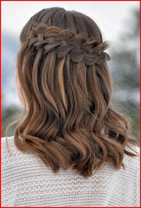 Прическа водопад на короткие Long Hairstyles for Wedding #Hairstyles #long #Wedding Hairstyle in 2019 Braided