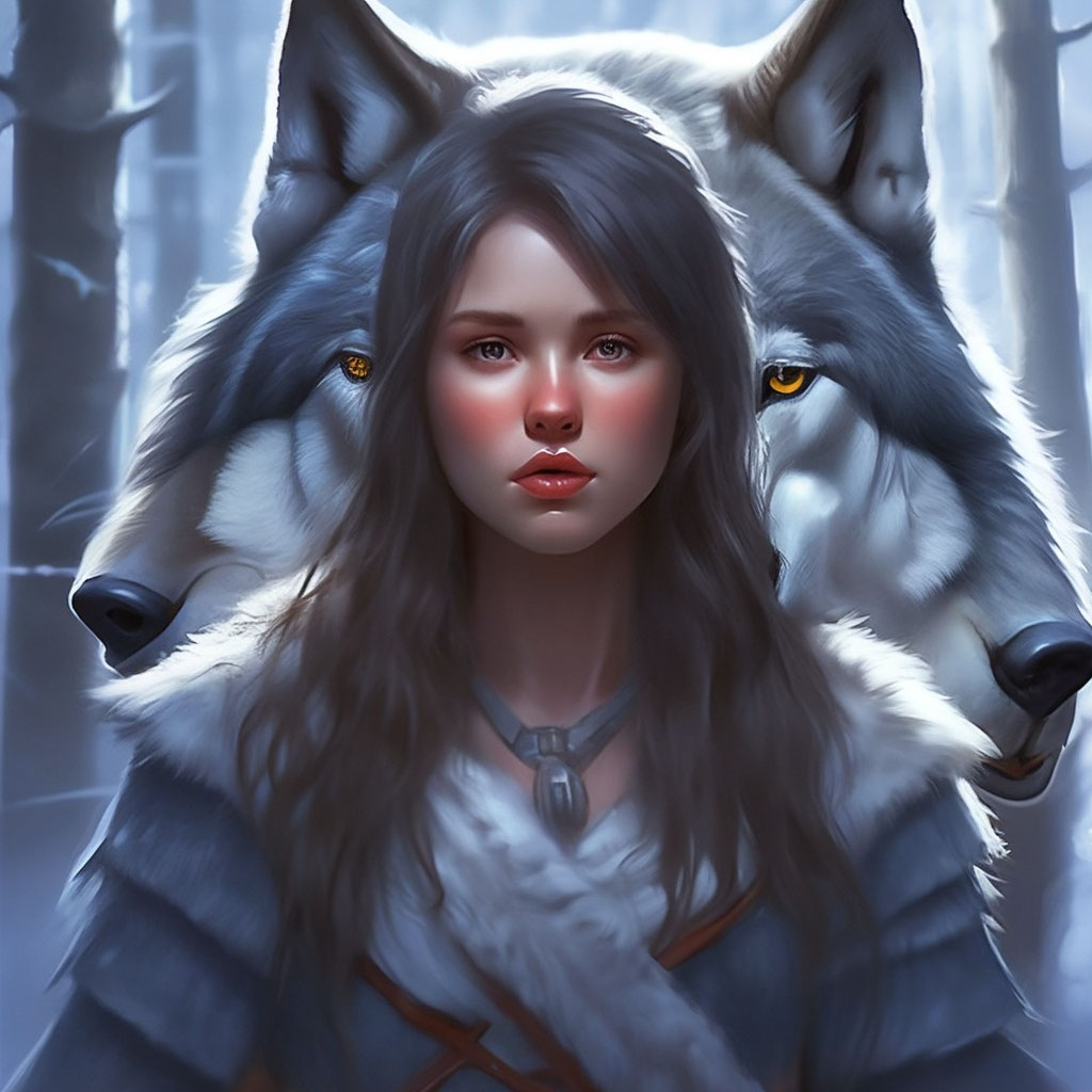 Прическа волчица мужская "The wolf girl" - image created in Shedevrum