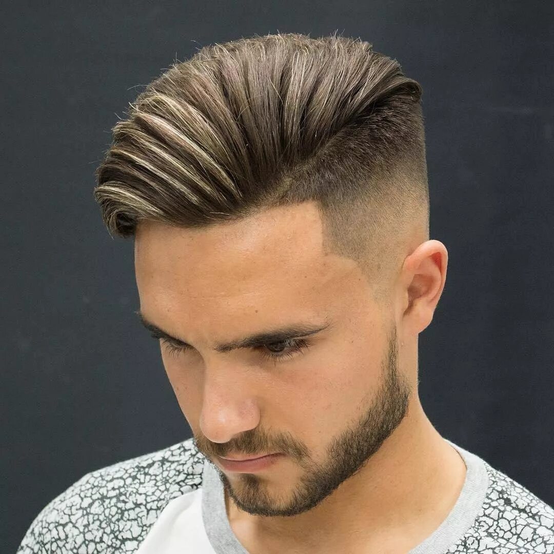 Прическа волос мужской мода Pin on Hair Styles for Men Combover hairstyles, Skin fade pompadour, Mens hairst