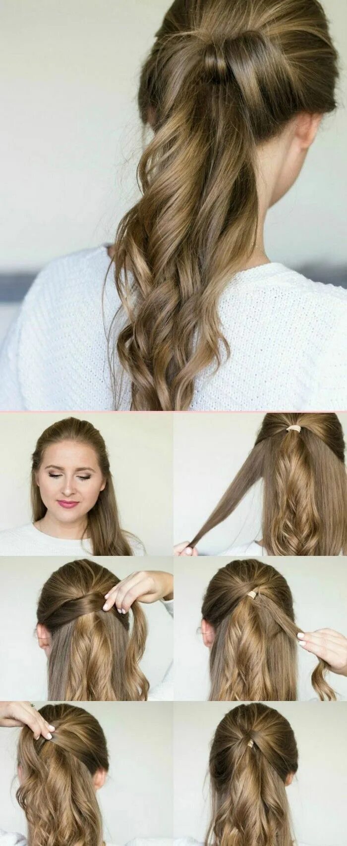 Прическа за 5 минут на средние волосы 10 idei de coafuri superbe pe care le poţi face acasă Hair tutorials easy, Easy 