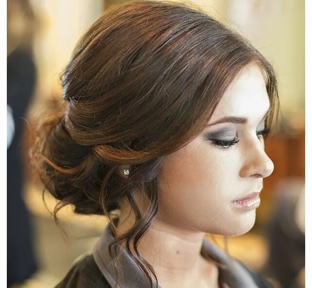 Прическа закрывающая уши длинные волосы Front View of UpDo for Homecoming, Prom, Wedding Hair styles, Wedding hairstyles