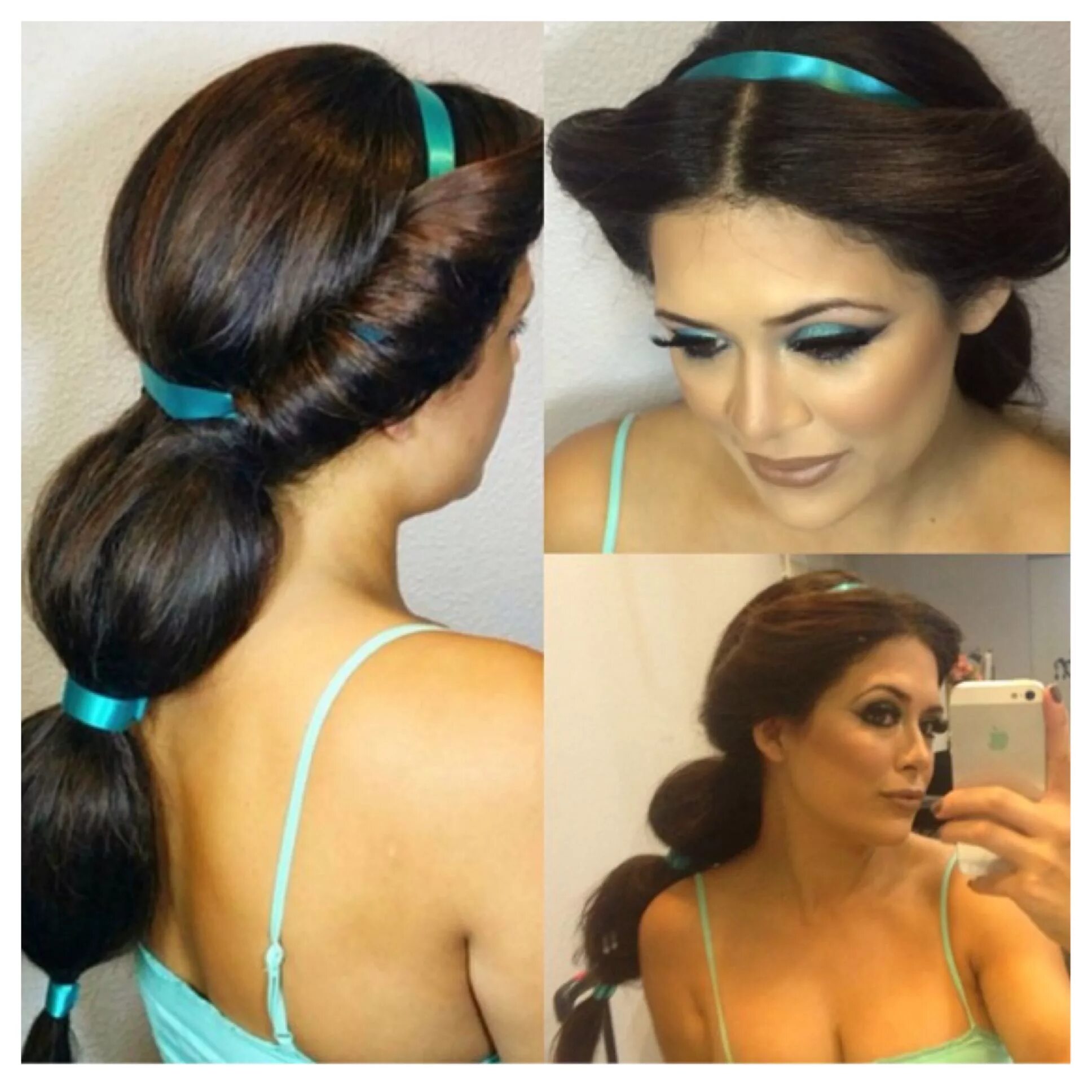 Прическа жасмин для девочки Princess jasmine Hair by Allie Makeup by Chelsea Pagnini #princess #jasmine #dis