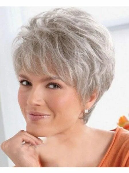 Прическа женщины 46 лет Silver Gray Wigs Short Short hair older women, Short grey hair, Cute hairstyles 