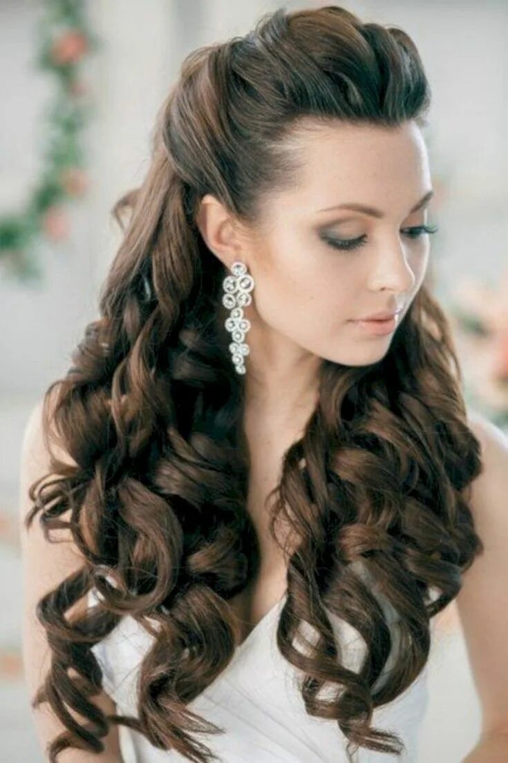 Прическа женская на длинные волосы на вечер Pin on стиль-одежда in 2024 Wedding hairstyles, Bride hairstyles, Wedding hairst