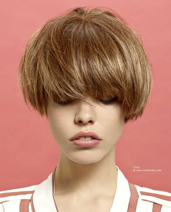 Прическа женская шапочка градуированная средние теплые мало цвета Very short bob hairstyles, Hair styles 2014, Short bob