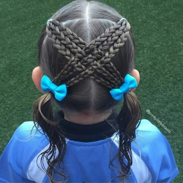 Прическа звездочка для девочки Pin on Softball hair braids