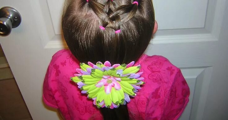 Прическа звездочка для девочки Mini Woven Star Hairstyle Ponytails