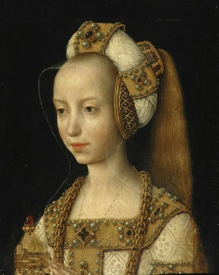 Прически 15 века женские South Netherlandish School - Portrait of a Young Woman, Probably Mary of Burgund