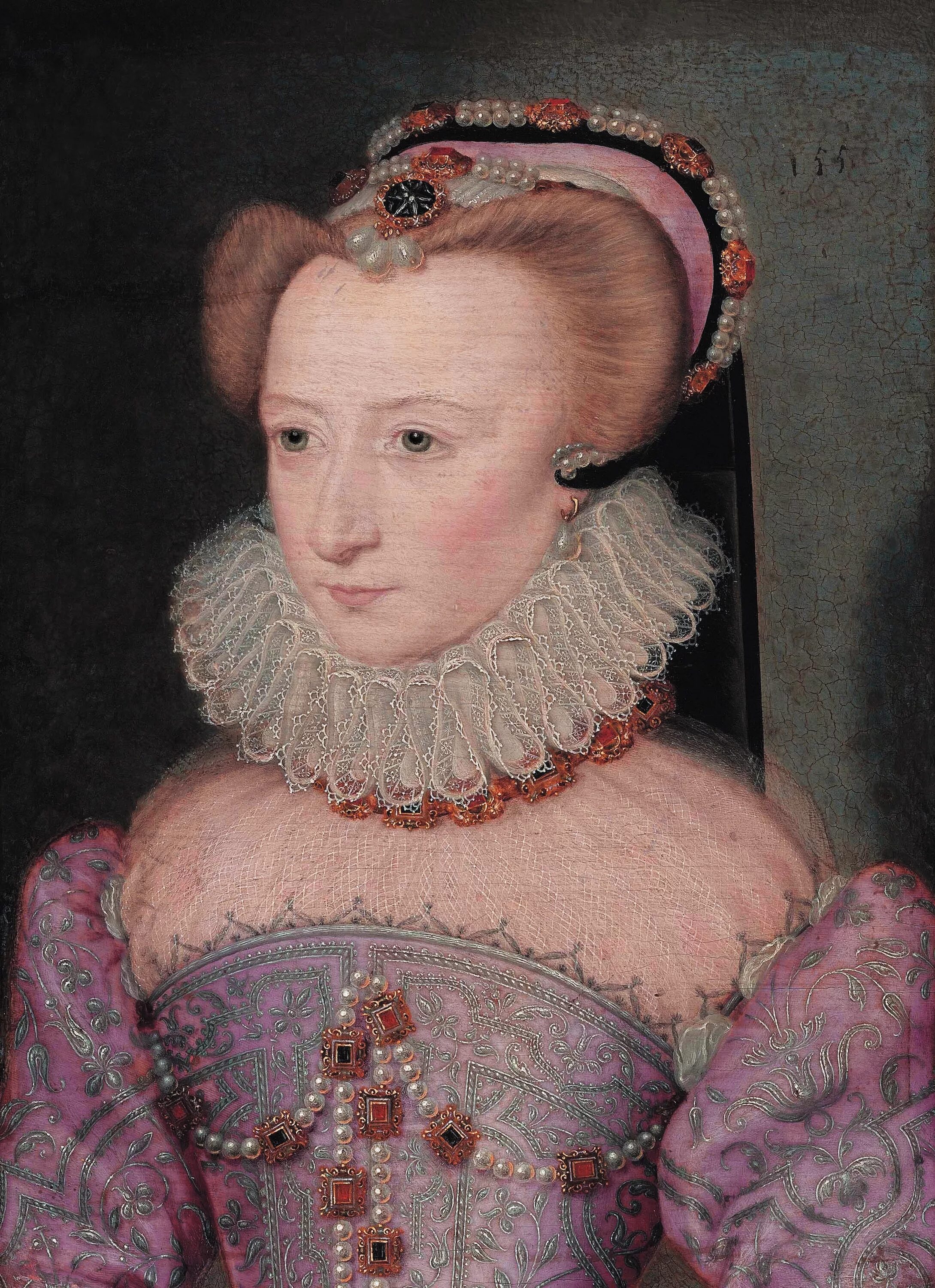 Прически 17 века женские франция File:Portrait of a lady, traditionally identified as Louise de Lorraine (1553-16