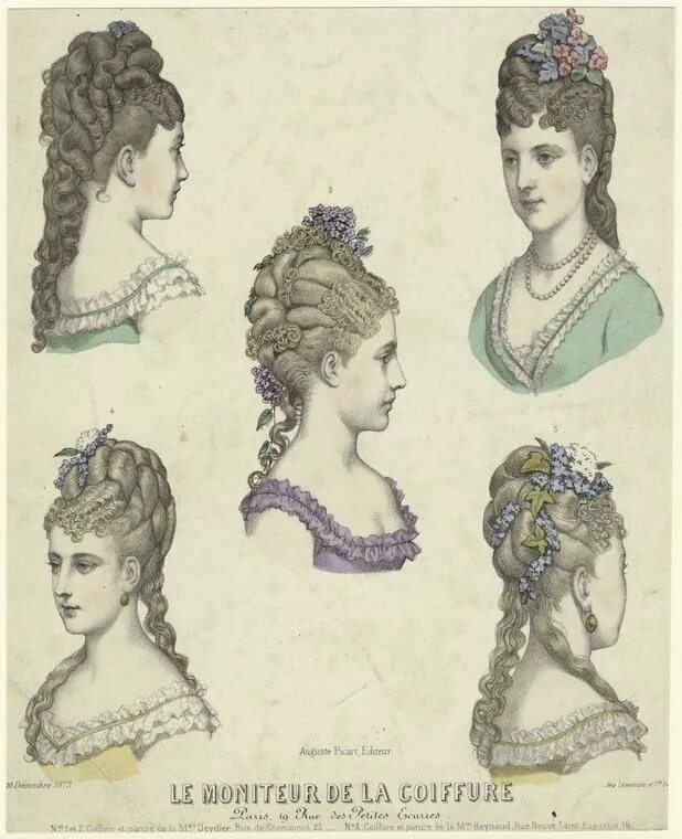 Прически 18 19 века женские Le moniteur de la coiffure - NYPL Digital Collections