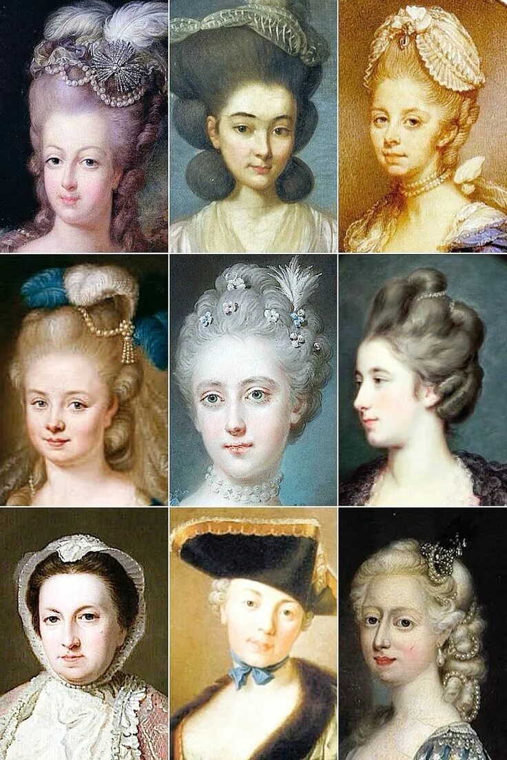 Прически 18 века женские россия THE VINTAGE THIMBLE - 18th Century Woman’s Hairstyles A collection of... 18th ce