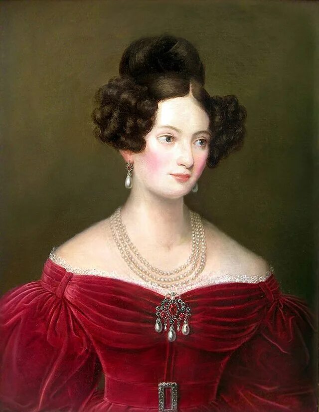 Прически 19 века женские россия File:Joseph Karl Stieler (attribuito) - Portrait of Ludovica Princess of Bavaria