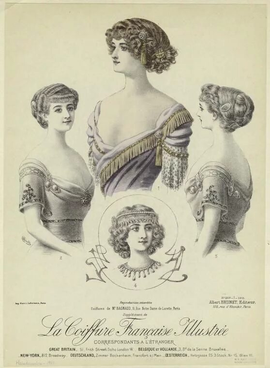 Прически 1910 х годов La coiffure française illustrée. (1911) Historical hairstyles, Edwardian hairsty