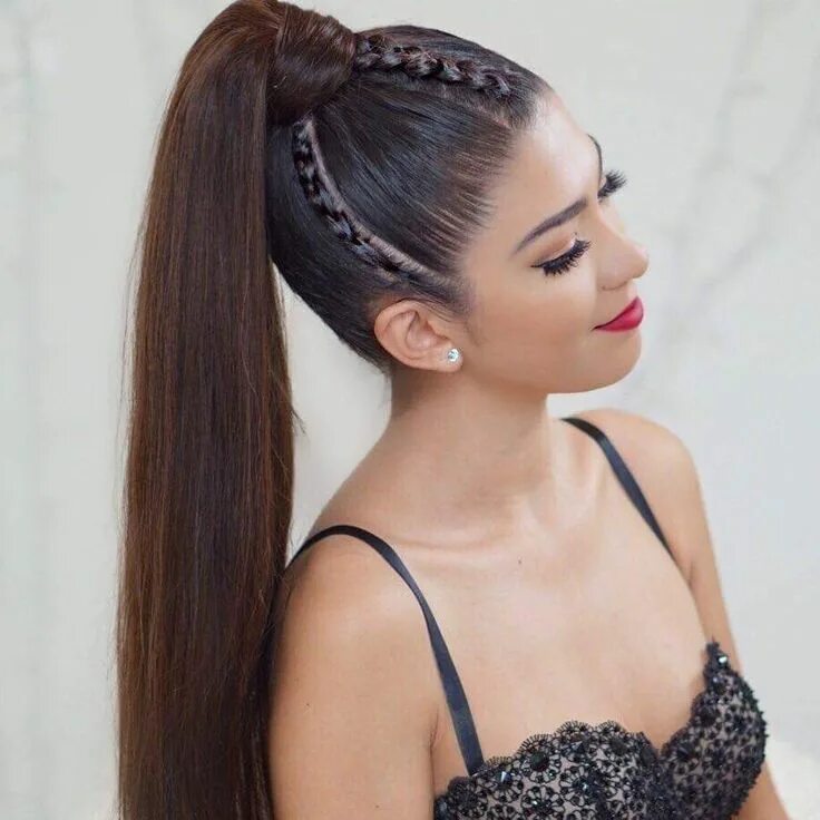 Прически 2024 женские хвост Pin de Betsy Tapia en hairstyles Trenzas con cola alta, Peinado con cola de caba