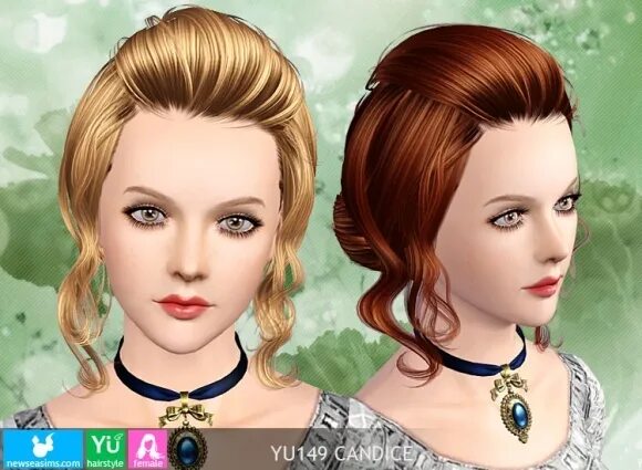 Прически 3 4 YU149 Candice hair for Sims 3 females by Newsea - Sims 3 Finds Hair pack, Free h