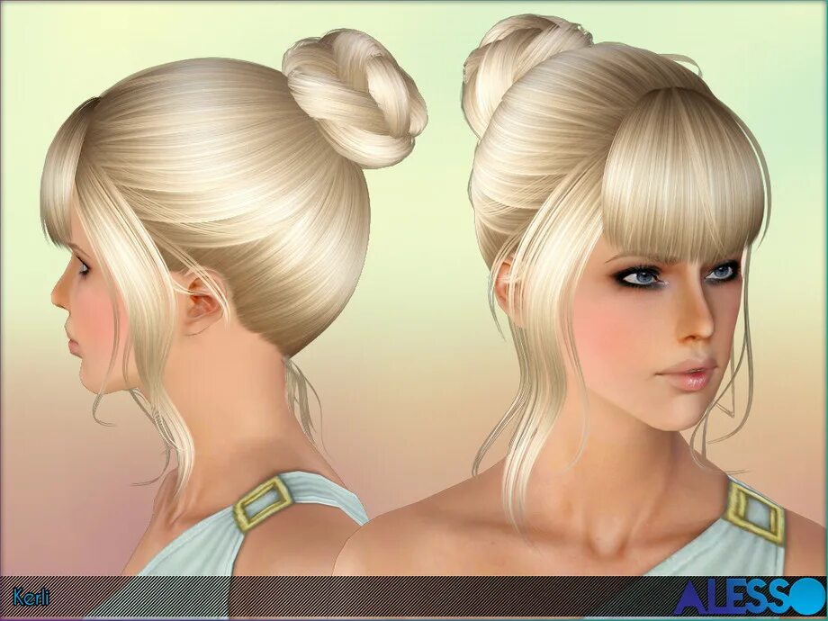 Прически 3 4 The Sims Resource - Alesso - Kerli (Hair)