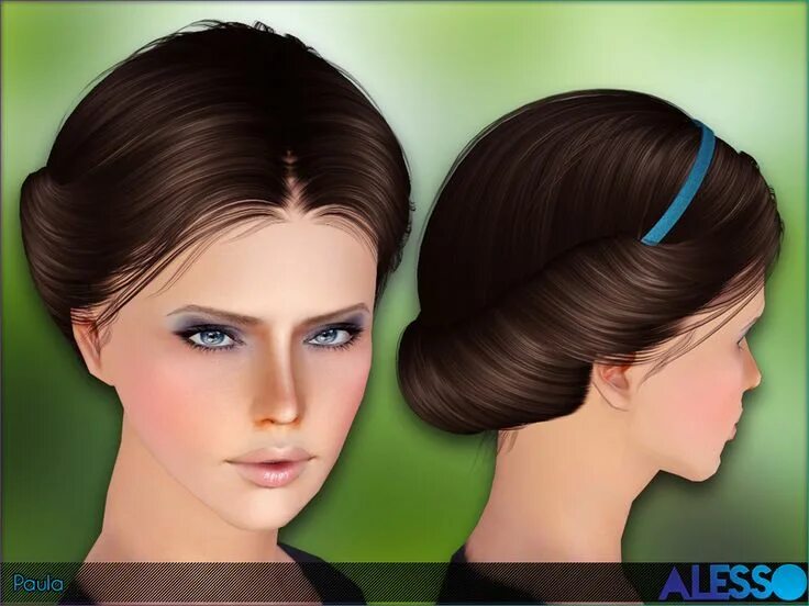 Прически 3 4 Hairdo for females with accessory (3 versions, found under hats) Found in TSR Ca