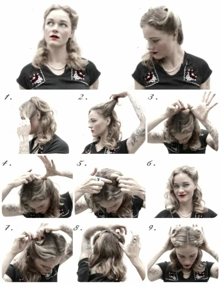 Прически 40 годов своими руками roxiejanehunt DIY Hair Friday. 4 Holiday ready 1940's inspired hairstyles. Retro