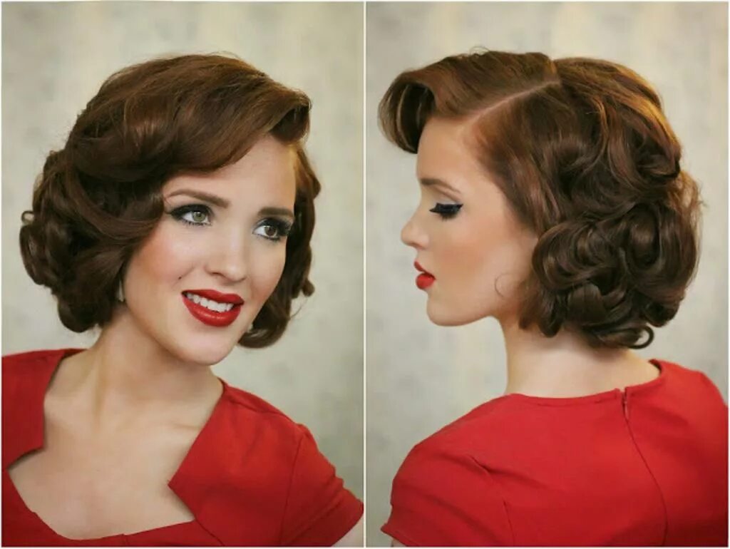 Прически 40 женские на средние Pin Up Hairstyles Easy Do Short wedding hair, 1940s hairstyles, Long hair styles