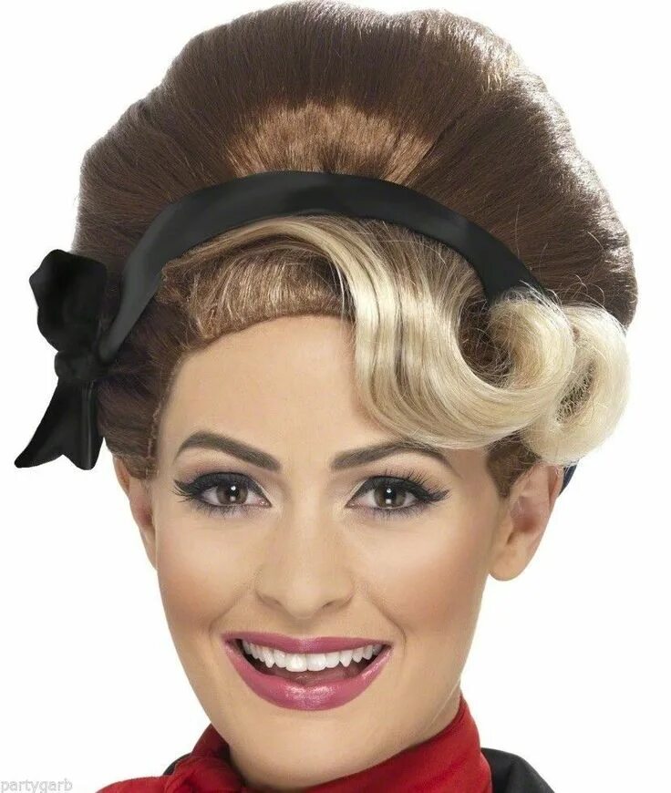 Прически 50 60 годов женская Brown Blonde Beehive UpDo Wig 50s 60s 70s Retro Mod Gal English Lady Secretary P