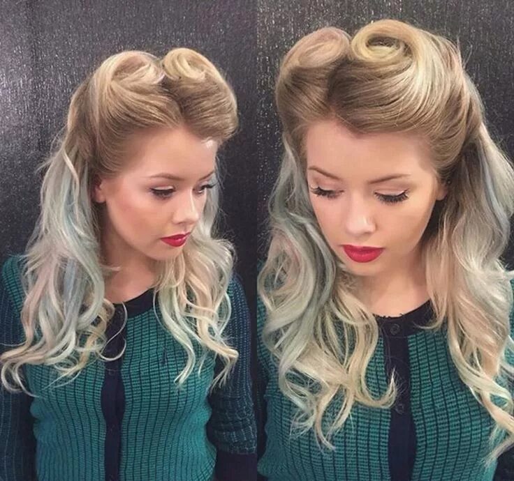 Прически 50 женские длинные Cute retro Trendy hairstyles, Blonde hair color, Vintage hairstyles