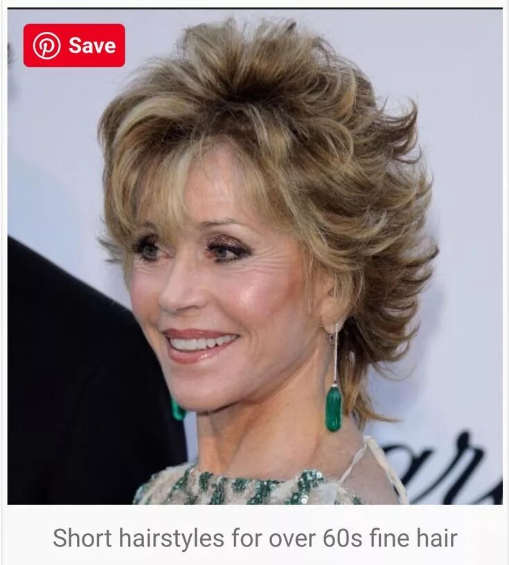 Прически 55 лет Pin on Jane fonda hairstyles Over 60 hairstyles, Short hair styles, Fine hair