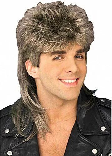 Прически 90 мужские Kleding en accessoires Black Mullet ADULT Wig Costume Accessory NEW Redneck Hill