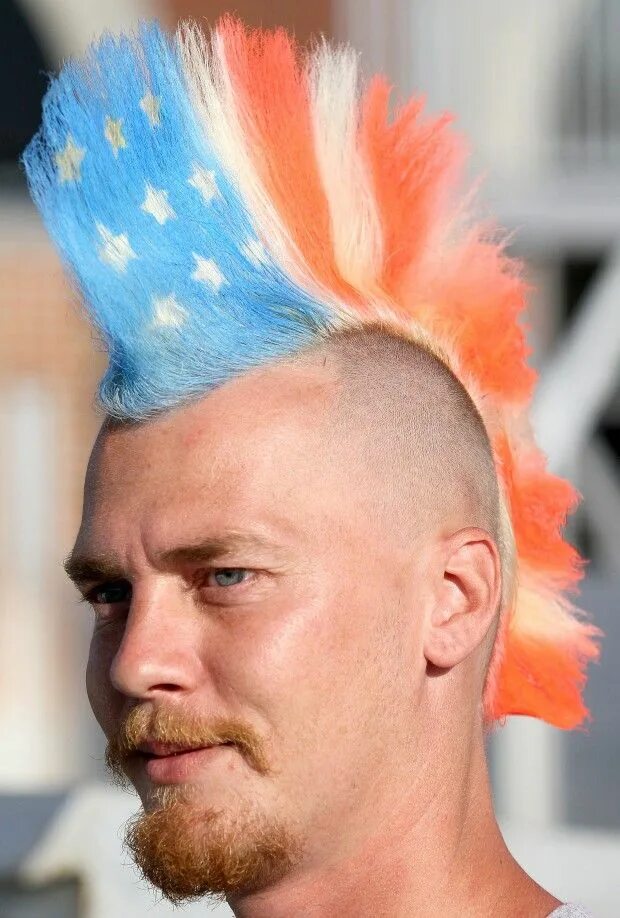 Прически америка женские 4th of July Mohawk - red/white/blue stars and stripes mohawk along with baby blu