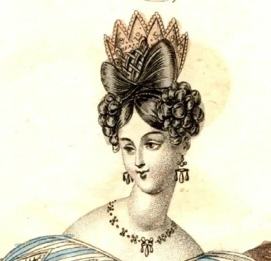 Прически ампир женские Illustration from The World of Fashion 1832 Historical hairstyles, Victorian hai