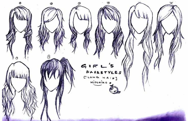 Прически аниме длинные челки IMAGE anime hairstyles for girls with long hair Drawings to try! in 2018 Стрижка