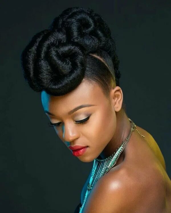 Прически черных pin curl twist updo - Google Search African american updo hairstyles, Hair style