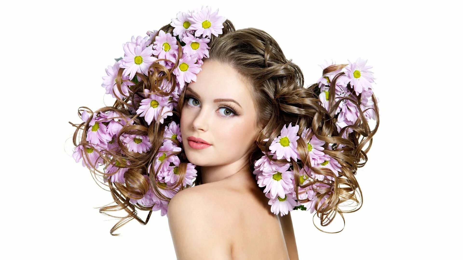 Прически день девушек Pin su flowers in the hair / kwiaty we włosach