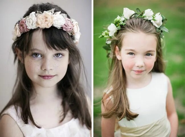 Прически девочек на фотосессию длинные волосы Flower Girls Прически, Детские прически, Обратные французские косы