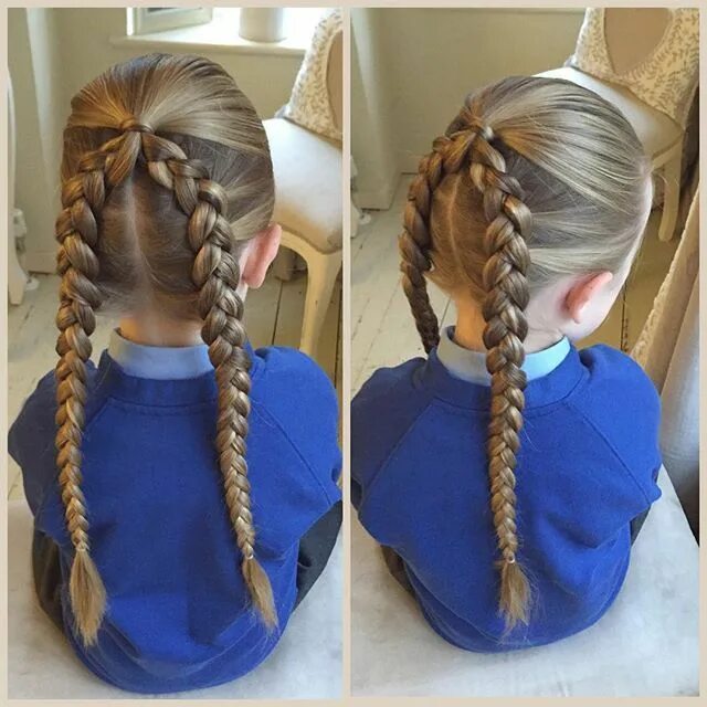 Прически девочке в школу быстро легко hairstylesbeauty School picture hairstyles, Girl hair dos, Little girl hairstyle