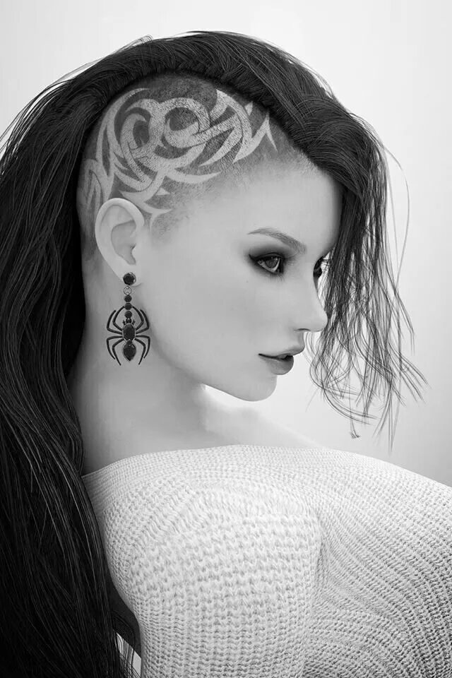 Прически девушкам фото Pin by Amanda Maillet on Bold Hair & Makeup Hair tattoos, Shaved hair designs, S