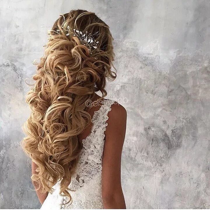 Прически длинные свадебные фото Pretty Half up half down hairstyles - partial updo wedding hairstyle Wedding hai