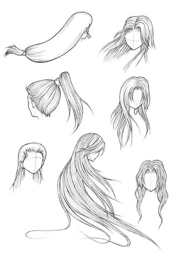 Прически длинные волосы поэтапно девочек Drawing Hairstyles For Your Characters - Drawing On Demand Drawing tutorials onl