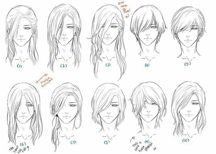 Прически длинные волосы рисунок Pin on Referência para desenho Hair sketch, Anime hair, Sketches