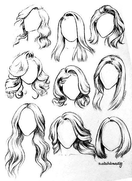 Прически длинные волосы рисунок Top 10 fashion design hair sketch ideas and inspiration