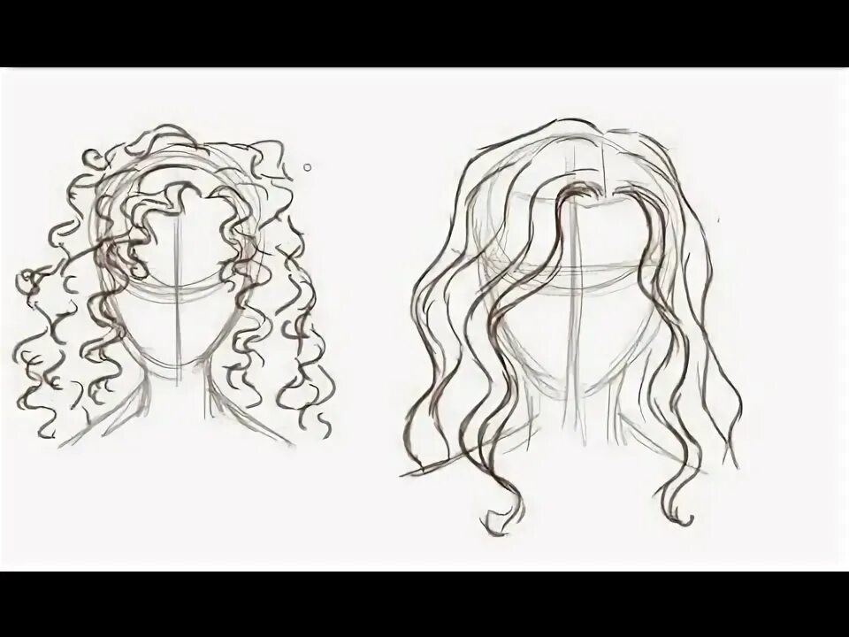 Прически длинные волосы рисунок How To Draw Curly Hair Curly hair drawing, How to draw hair, Hair sketch