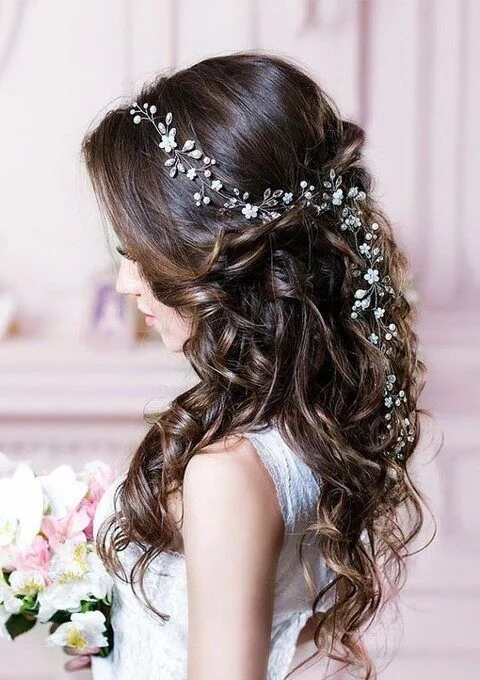 Прически длинные волосы женские на свадьбу 35 Stunning Bridal Hair Vine Ideas Hairstyles HappyWedd.com Long hair vine, Long