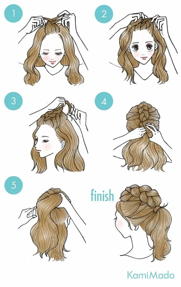 Прически длинных волос схемы Hair - Haare Braided ponytail hairstyles