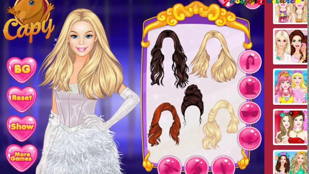 Прически для барби игра девочек одевалки Once Upon a Date with Barbie - Video Play - Girls Games Online - Dress Up Games 