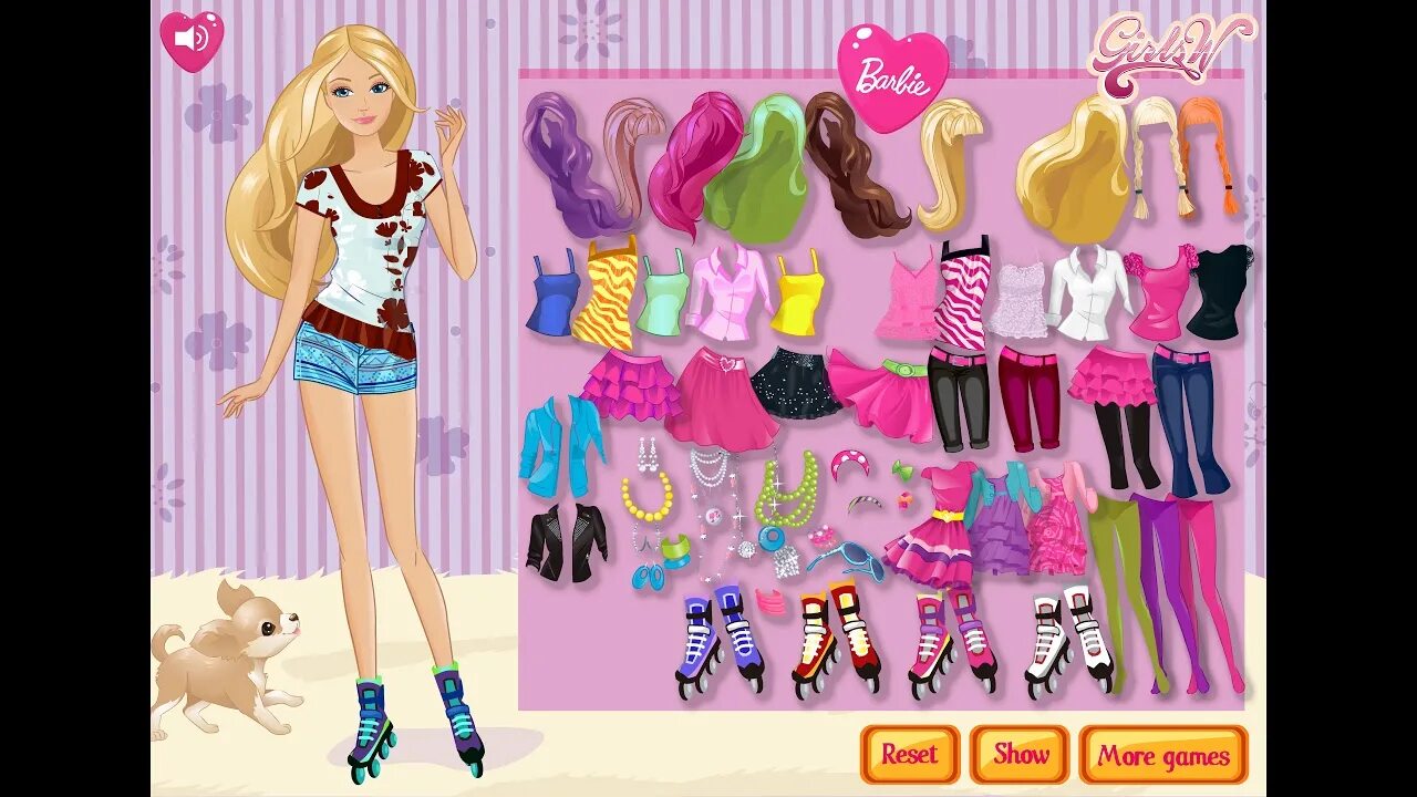 Прически для барби игра девочек одевалки Barbie on Roller Skates (Outfit #8) - YouTube