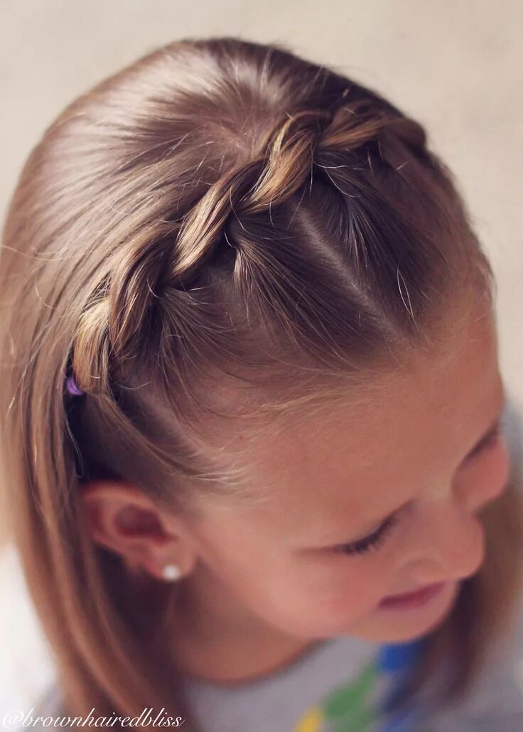 Прически для детей очень короткие 040815 Headband hairstyles, Little girl hairstyles, Easy braids