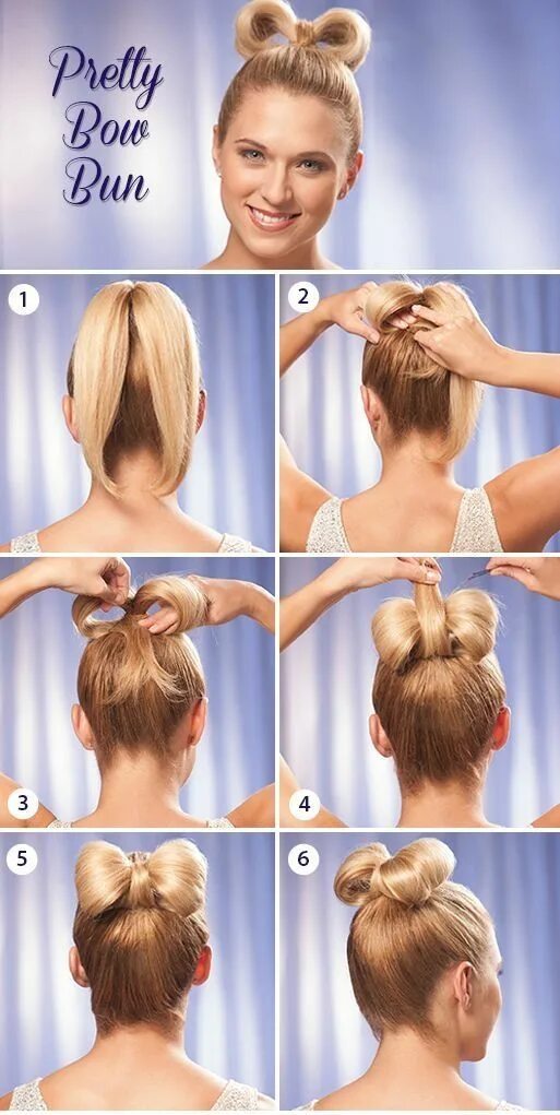 Прически для девочек бантик пошаговое Hair Bow - #bow #Hair Hair tutorial, Hair bow bun, Bow bun