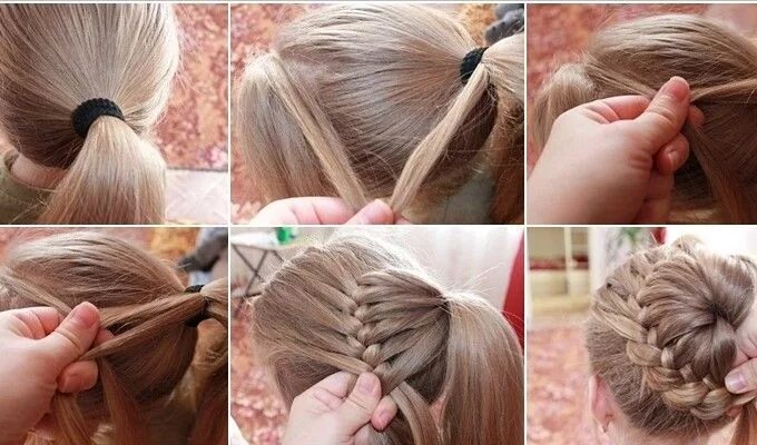 Прически для девочек косички пошаговое DIY Braid Around Ponytail Creates a Beautiful Bun! #hair #style #tutorial Hair s