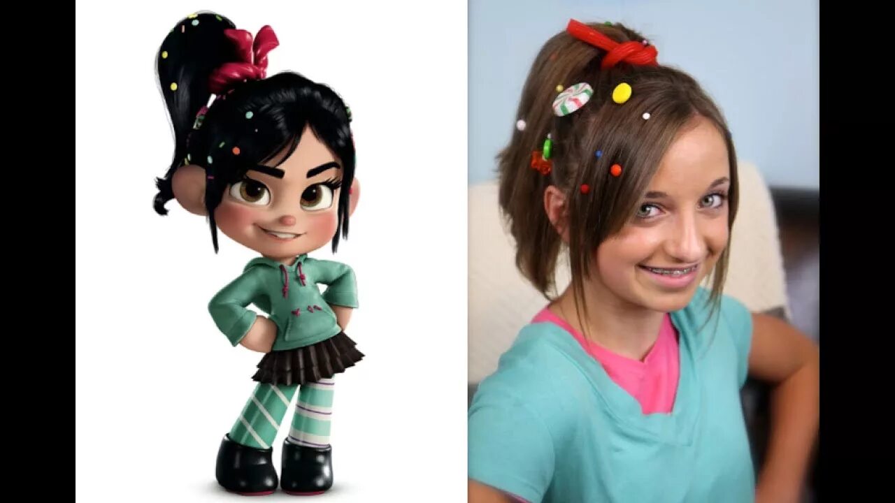 Прически для девочек мультик Wreck-It Ralph Hairstyle Tutorial A CuteGirlsHairstyles Disney Exclusive - YouTu